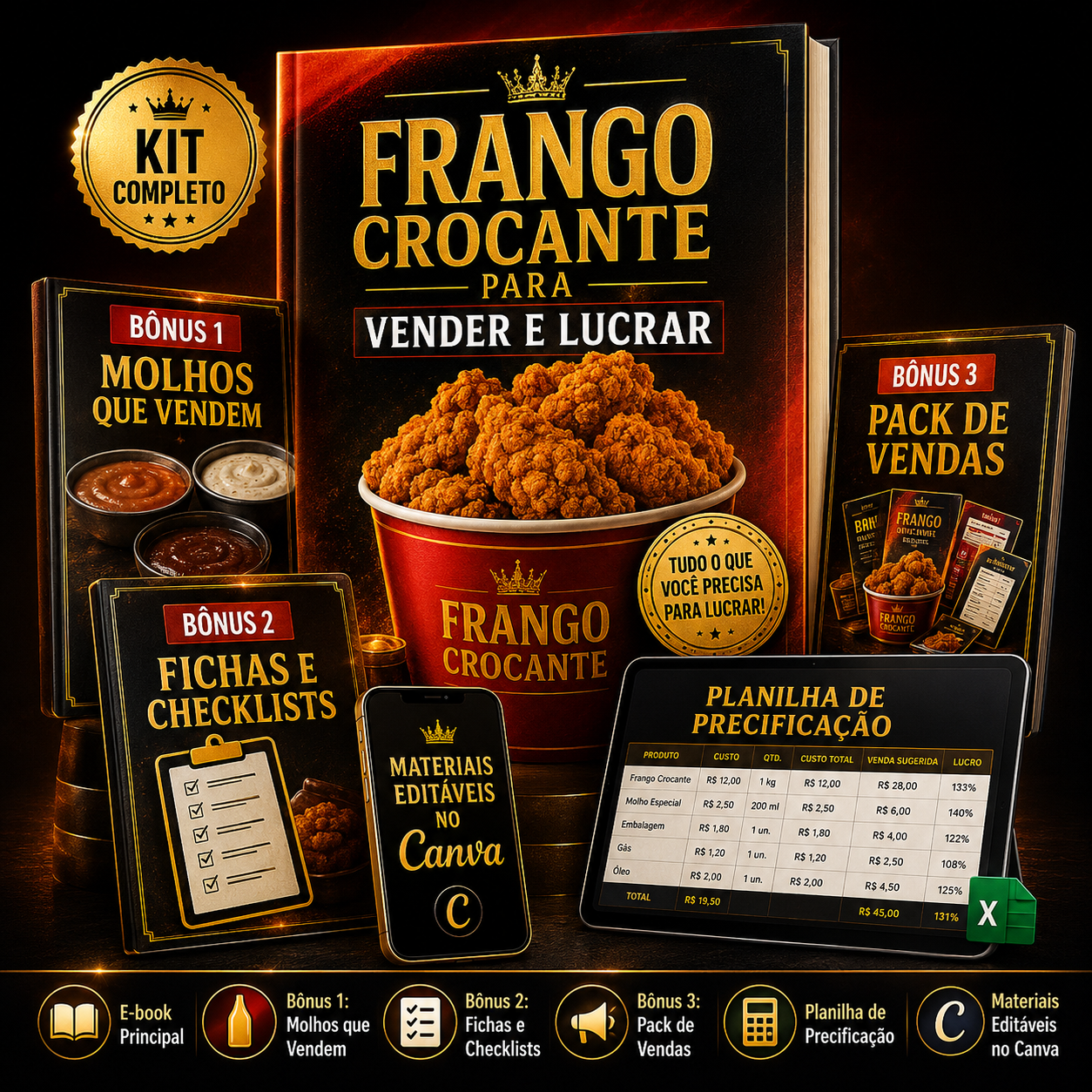 Kit Frango Crocante completo